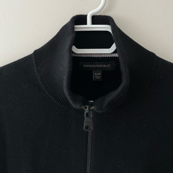 Banana Republic black zip up sweater jacket - Picture 3 of 6